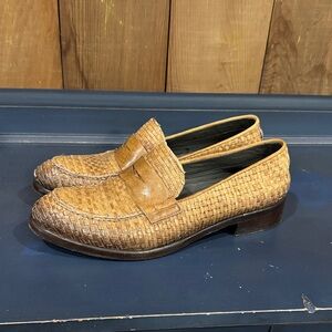 Women's Tan Woven Loafers